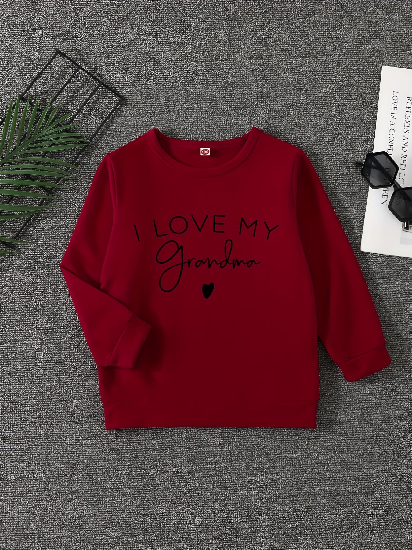 I LOVE MY GRANDMA Letter Print Boys Sweatshirt