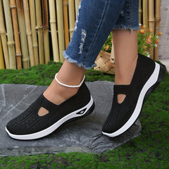 Women's Knit Sports Shoes Comfortable Slip On Walking Shoes