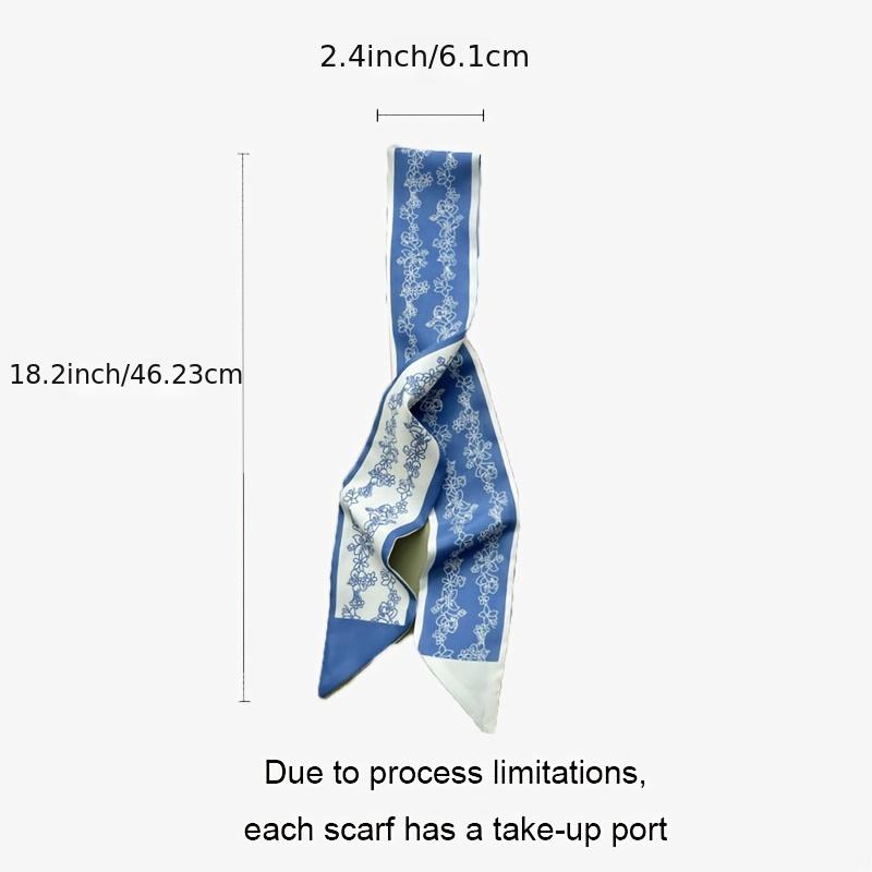 Printed Long Strip Thin Scarf Hair Tie Neck Scarves