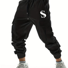 Men's Cargo Pants Comfortable Casual Joggers with Pockets Drawstring Waist