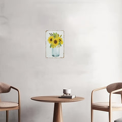 Metal Tin Sign 8''x12'' A Bunch Of Sunflowers Wall Decor