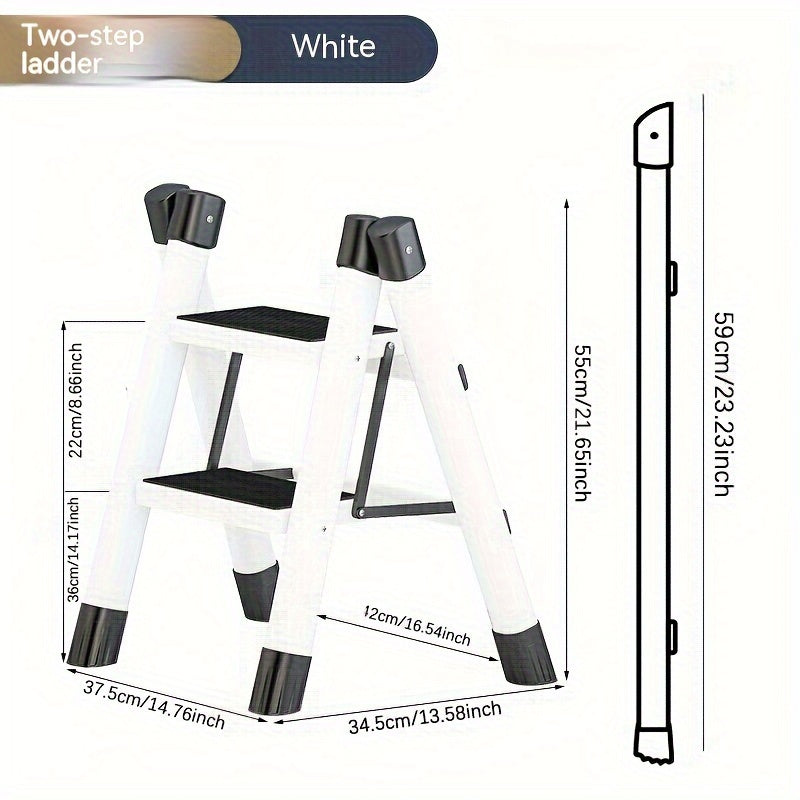 1pc Folding Telescopic Lightweight Two-step Ladder