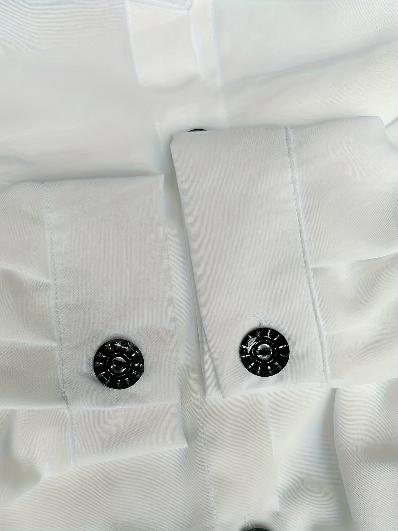  Solid Button Up Long Sleeve Mock Neck Shirt Dress