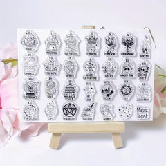 3pcs Art Pattern Transparent Stamps Abstract Art For Card Making