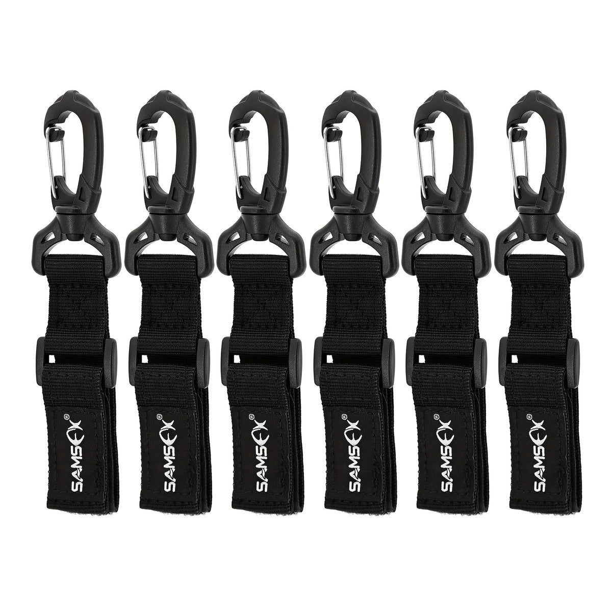 SAMSFX 6pcs Fishing Rod Holding Belts Boat Fishing Straps Clips
