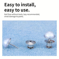 Pearl Metal Pants Buttons Pins For Clothing Jeans Adjustments