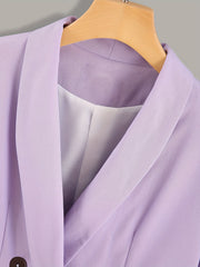  Solid Button Up Long Sleeve Blazer