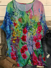  Floral Print Short Sleeve Tee