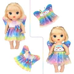 Colorful Winged Doll Dresses for 12in Dolls