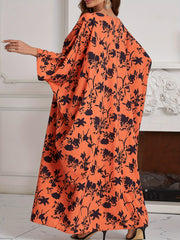 Floral Print Maxi Kaftan Dress Plus Size