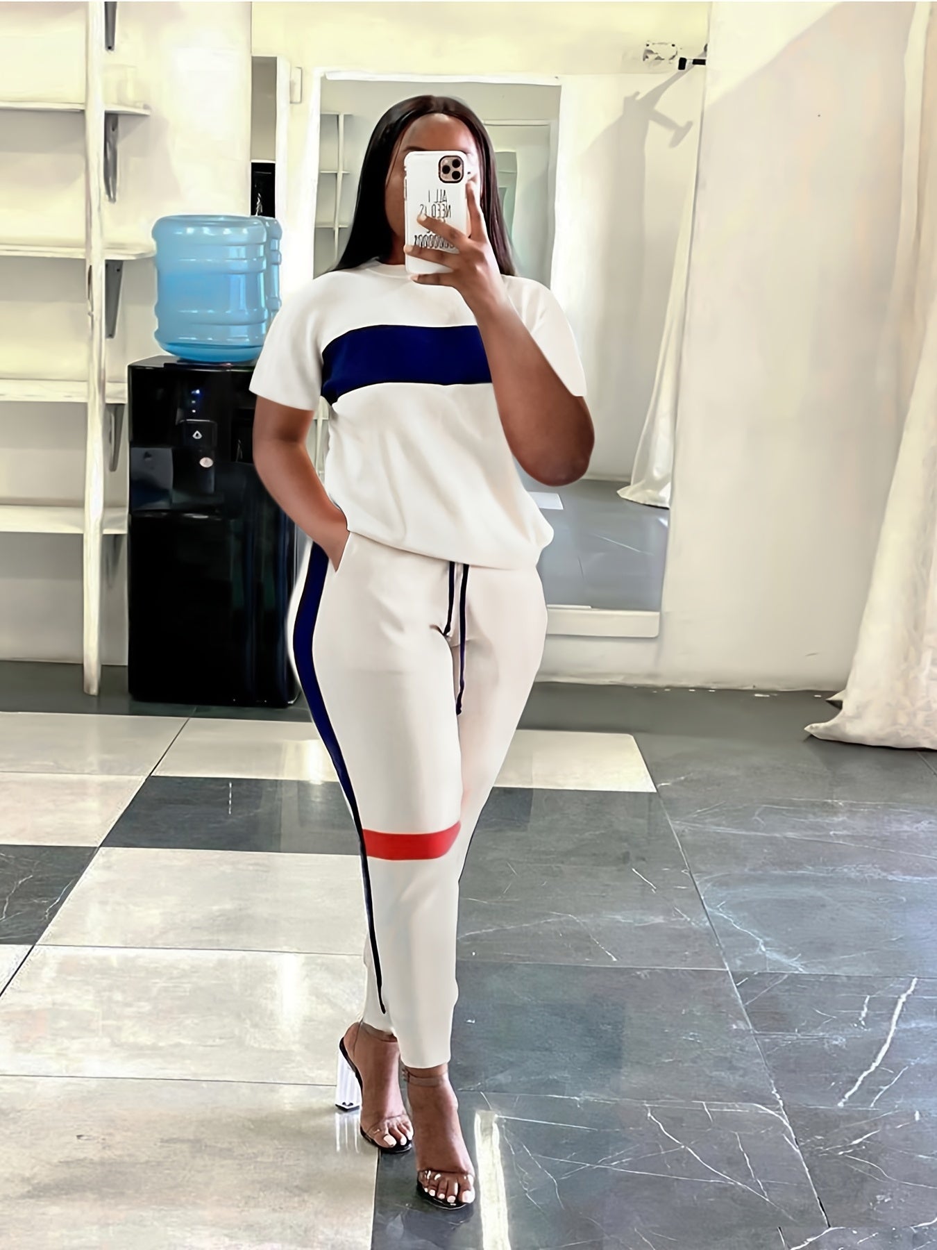 Casual Two-piece Set Loose Tops & Jogging Pants Women's Set