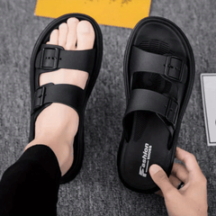 Men's Pin Buckle Slides Sandals Casual Non Slip Slippers Open Toe Shoes