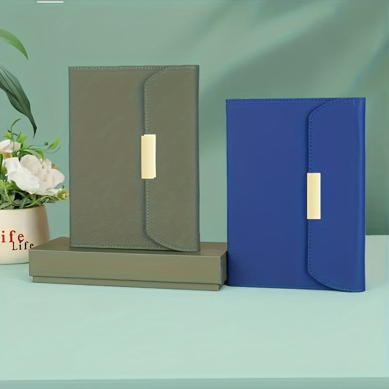 Soft Leather A5 Minimalist Notebook, Magnetic Buckle, Various Colors