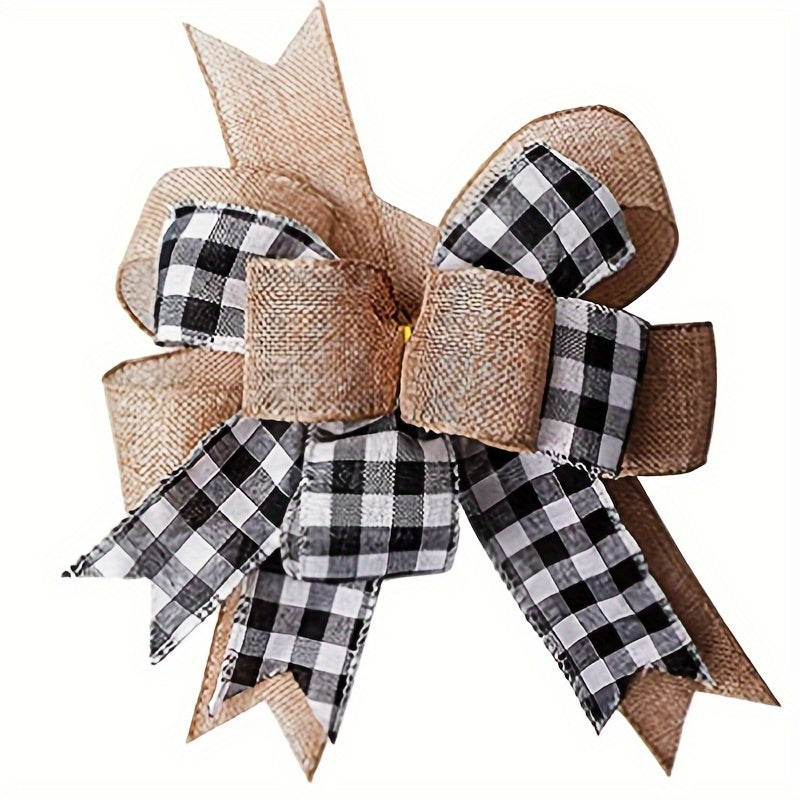 Checkered Christmas Gift Bow for Decoration