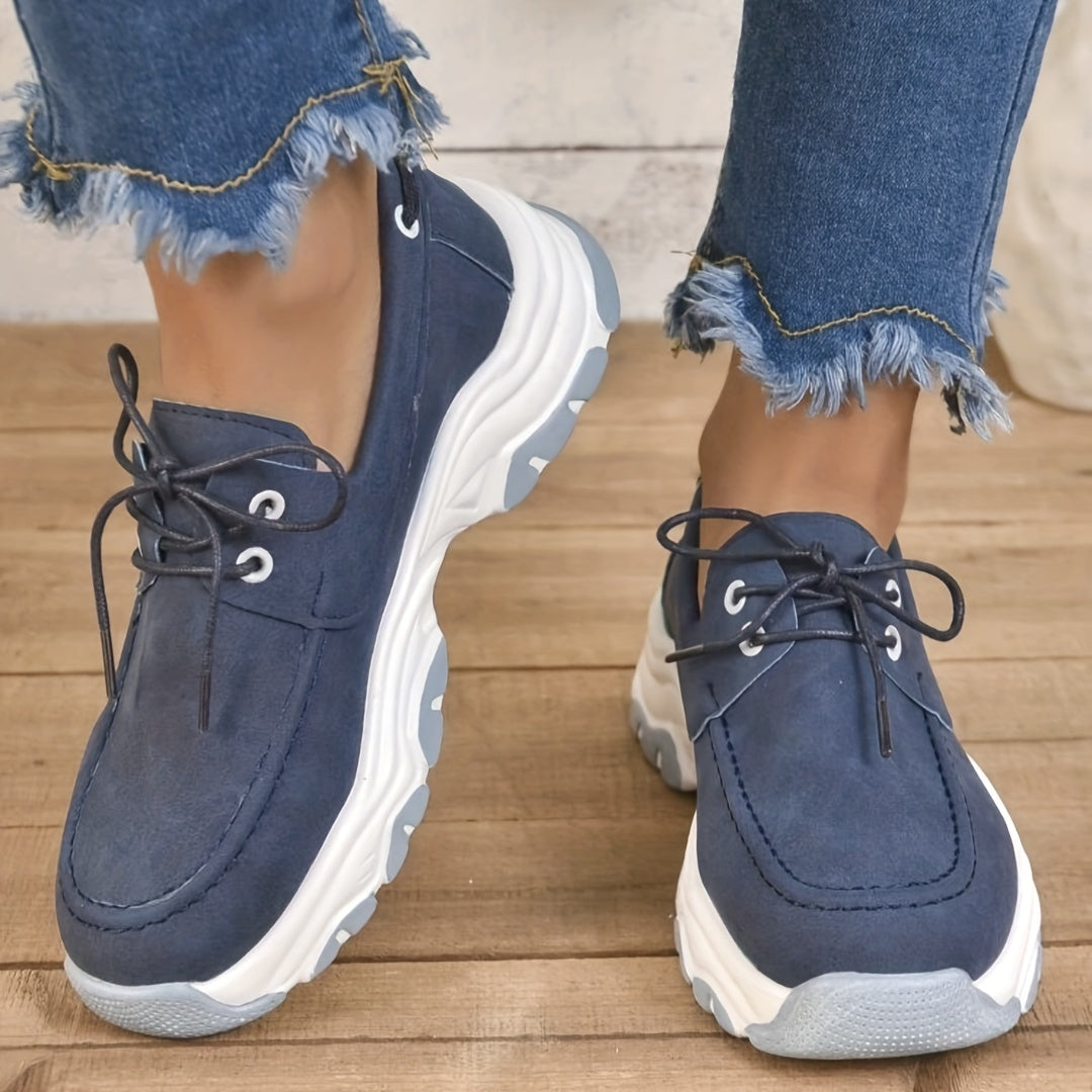 Women's Platform Sneakers Comfortable Lace Up Shoes