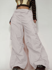 Low Waist Drawstring Loose Leg Pants American Street Sports Casual Hiking Pants