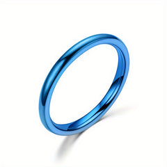 Men's 2mm Wide Stainless Steel Rings, Seven Colors, Stackable Rings