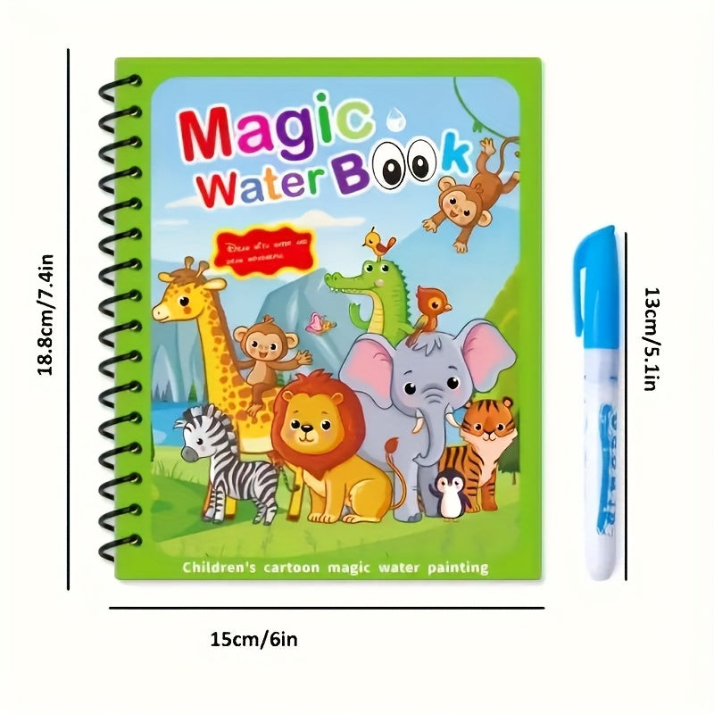 2 Pack Reusable Magic Water Books with Pens Educational Activity Sketchbooks