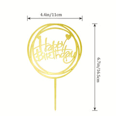 6pcs Happy Birthday Acrylic Cake Toppers