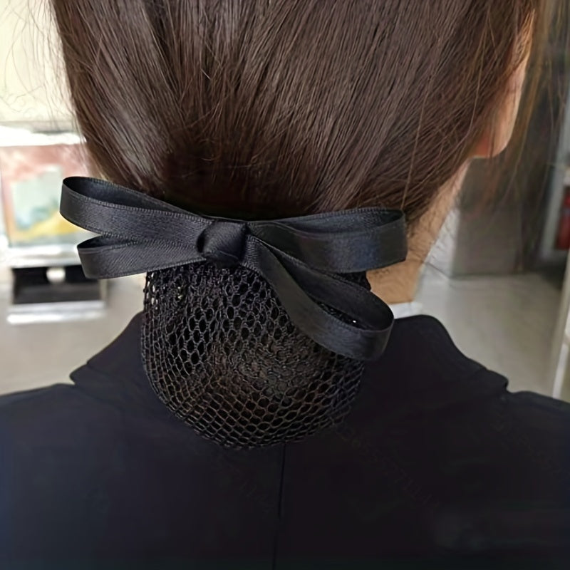 Women's Bow Hair Clip Hair Bun Ponytail Clip Nurse Lady Dance Work Headdress