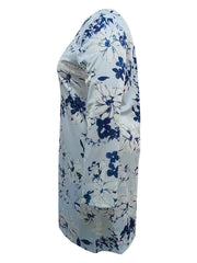  Floral Print Long Sleeve V Neck Casual Dress