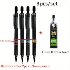 3pcs Mechanical Pencil Set Student Automatic Pencils with Eraser