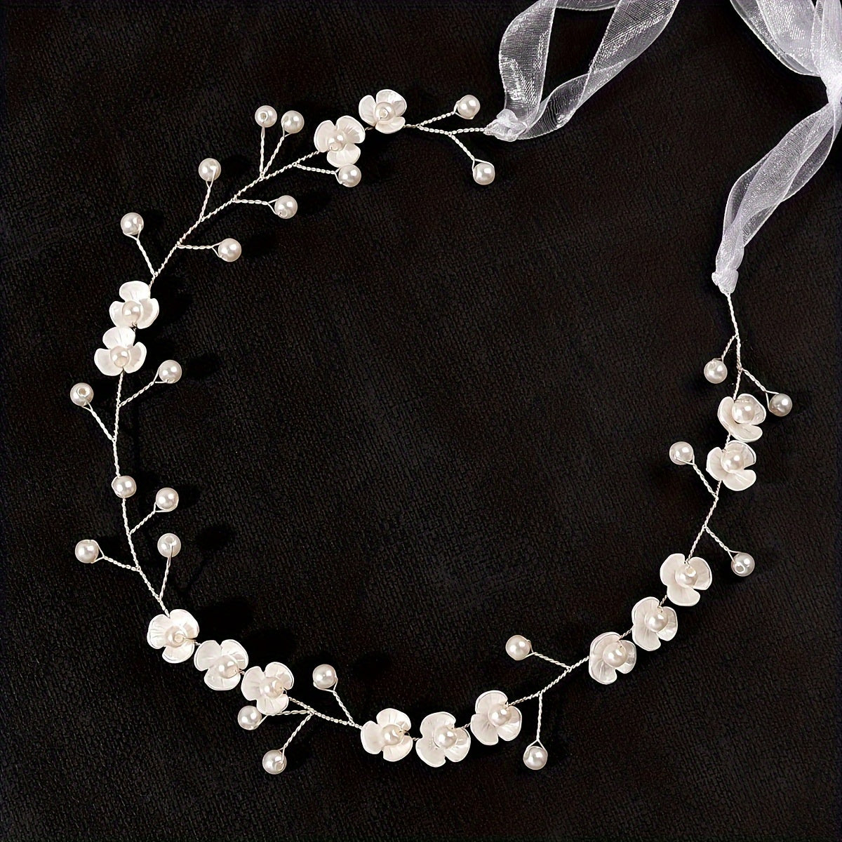 Pearl Flower Headband Bridal Wedding Hair Accessories