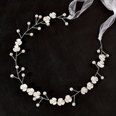 Pearl Flower Headband Bridal Wedding Hair Accessories