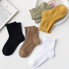 5Pairs Cute Princess Socks for Girls Ages 1-12