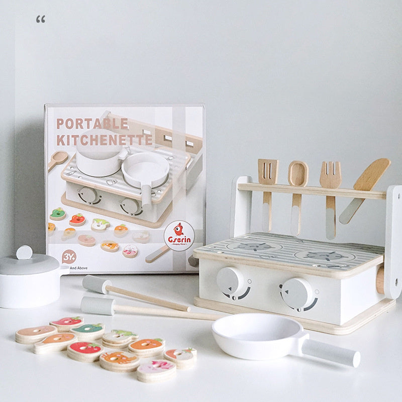 Wooden Toy BBQ Set Role Game Early Learning Educational Toy