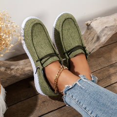 Women's Canvas Lace Up Low Top Slip On Shoe