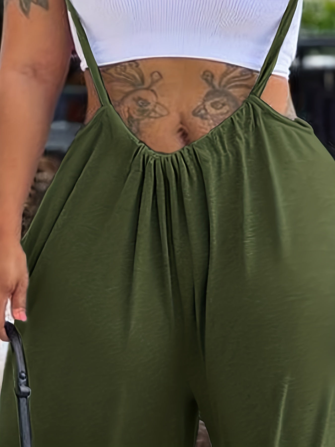 Women's Plus Size Wide Leg Baggy Harem Overall Jumpsuit