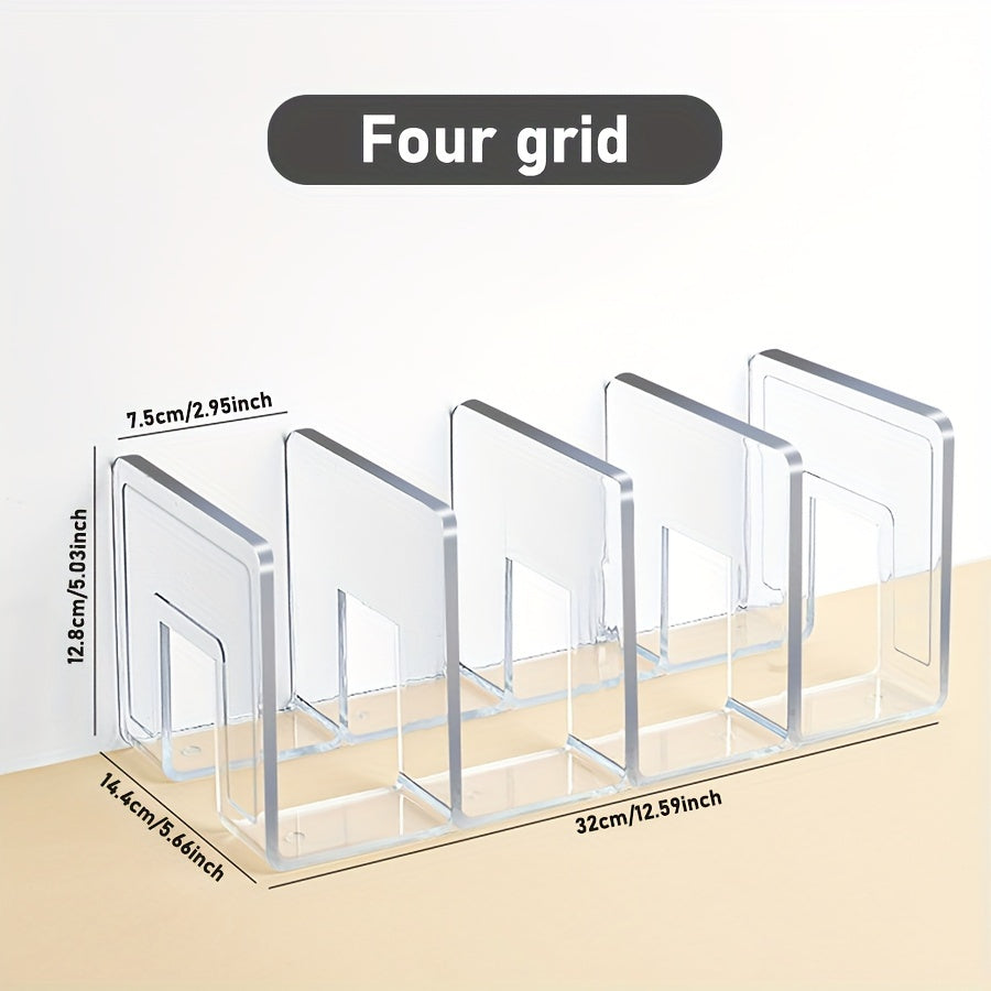 Acrylic Book Stand Transparent Bookshelf Desk Storage Organizer