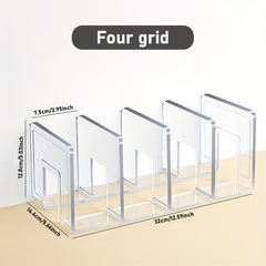 Acrylic Book Stand Transparent Bookshelf Desk Storage Organizer