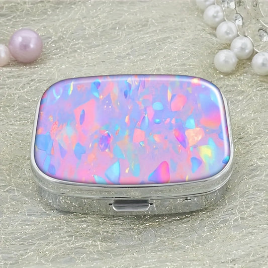 Compact 2 Compartment Pill Case Portable Medicine Organizer with Secure Clasp