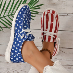 Women's Stylish Star Spangled Canvas Shoes Lightweight Low Top Sports Shoes