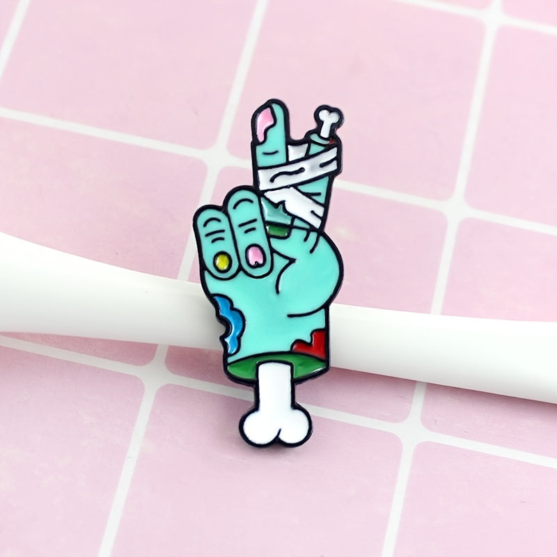 Zombie Skeleton Hand Brooch