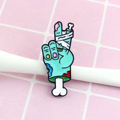Zombie Skeleton Hand Brooch