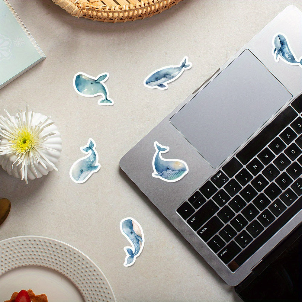 50pcs Whale Marine Organism Stickers for DIY Decoration