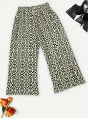 Floral Print Wide Leg Boho Pants with Pockets