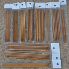55pcs Double Pointed Carbonized Bamboo Knitting Crochet Needle Set