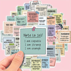 50pcs Inspirational Vinyl Stickers - Self Affirmation & Encouragement Decals