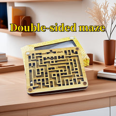 Wooden Double Sided Ball Maze Brain Teaser Toy