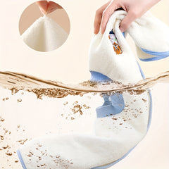 Soft Coral Fleece Bib Waterproof Cartoon Design for Kids