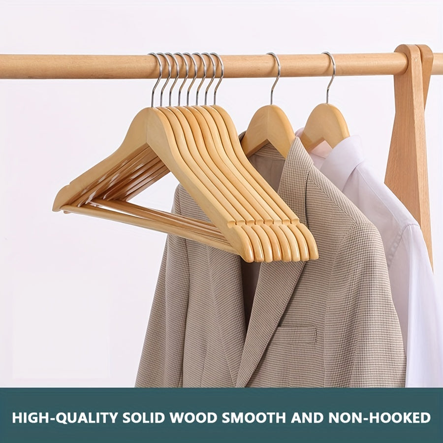 5pcs Non Slip Wooden Hangers Pants Coat Dress Drying Racks Holder