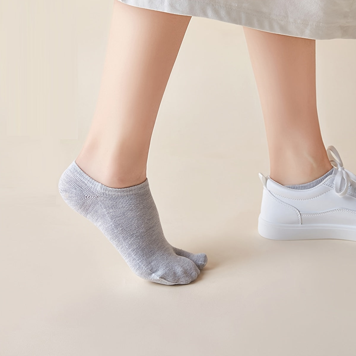 Women's No Show Two Toes Socks Athletic Casual Soft Cotton Non Slip Socks