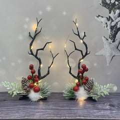 LED Christmas Hair Clips Branches Hair Pins Floral Mushroom Colorful Headpiece