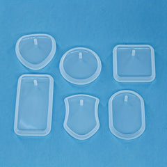 DIY Keychain Pendant Silicone Mold Set Crystal Epoxy Resin Geometric Tag Pendant