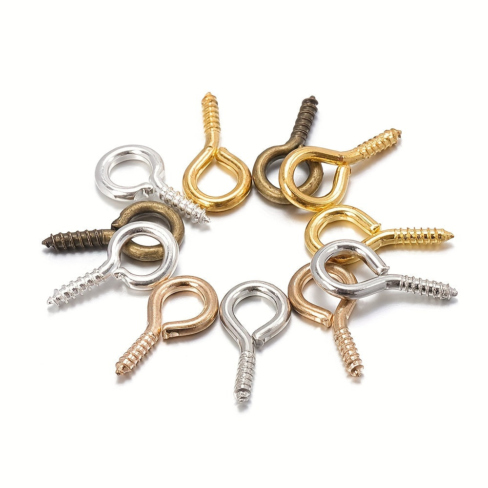 200pcs Alloy Eye Hook Screw Pins for DIY Jewelry Making