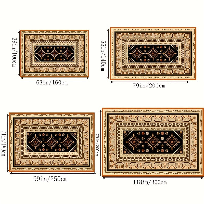 Vintage Kitchen Rug Absorbent Non Slip Stain Resistant Long Strip Mat